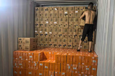 Red Bull potato chips loaded onto trucks and sent to the United States